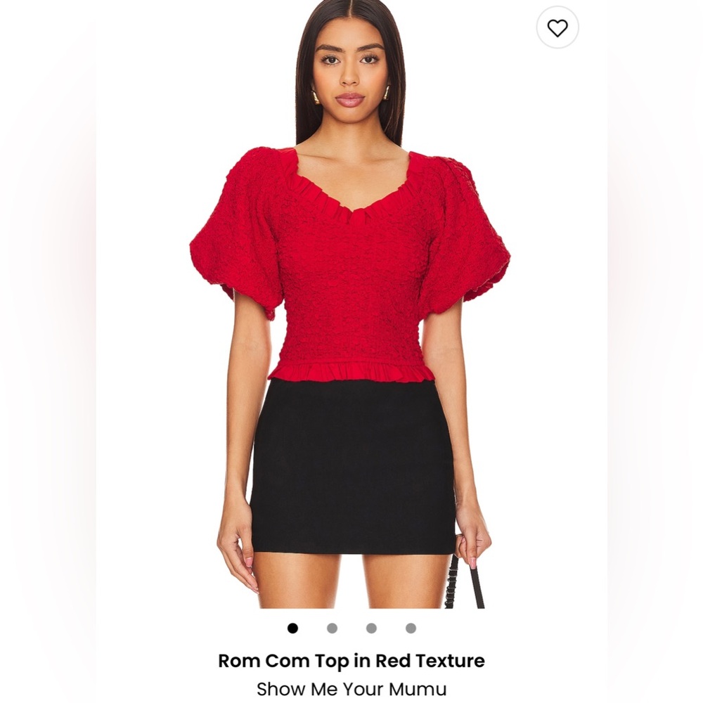 NWOT SMYM Rom Com Top in Red Texture - Sz Small